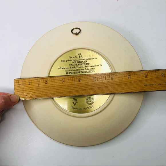 1991 Gloria in Excelsis Deo Angel 3D Plaque Plate Ivory Wall Hanging Decor Italy - Picture 6 of 8